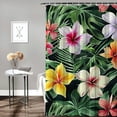 thumbnail image 2 of Orinice Tropical Palm Leaves Bathroom Set with Shower Curtain and Rugs Accessories, Tropical Floral Tropical Shower Curtain for Bathroom Summer Flowers Bathroom Decor 36x72, 2 of 7