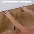 thumbnail image 5 of Dee's Collection Magic Bed Skirt 16 Inch Drop Length 100% Microfiber Fabric Pleated Split Corners (Short Queen-Taupe), 5 of 6