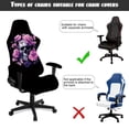 thumbnail image 4 of SEANATIVE Gaming Chair Cover Protective Stain-resistant Slipcover Stretch Printed Office Chair Seat Covers with 2 Pcs Armrest Cover, Indoor Office Home Decorations, Skull Rose Butterfly Black, 4 of 7