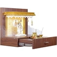 thumbnail image 5 of Designer Wooden Mandir for Home/Temple Home/Pooja Mandir with Lights Colour:-Brown, 21inch x 13inch x 24inch H xL x W, 5 of 5