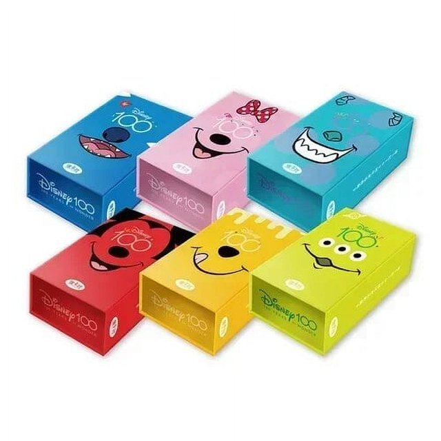 Tarjetas coleccionables originales de la serie Carnival de Disney 100 para niños, tarjeta de colección de Mickey Friends Zootopia Stitch Bear, juguete para regalo para niños