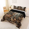 thumbnail image 2 of Castle Fairy Rustic Woodland Spotted Deer Full Size Comforter Sets 3-Piece for Teens,Natural Forest Bird Bedding Comforter Set,Brown Green,Black Reversible,1 Comforter and 2 Pillowcases, 2 of 6