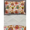 thumbnail image 3 of Fall Comforter & Sham Bedding Set, Vintage Ornate Large Eyed Nocturnal Animal Owls on the Background Print, 3 pcs Duvet Set Microfiber Filling Quilt, 5 Sizes, Multicolor, by Ambesonne, 3 of 4