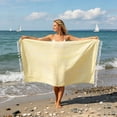 thumbnail image 2 of Convertible Beach Towel Bag 2-in-1 Sand Free Microfiber Towel Backpack Quick Dry, Oversized Stripe Tassel Beach Towel Transforms into Carry Bag for Pool Camping Travel, 2 of 4