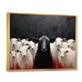 thumbnail image 2 of Designart "Minimalist Flock Black and White Sheep" Animals Floater Framed Canvas Art Print, 2 of 7