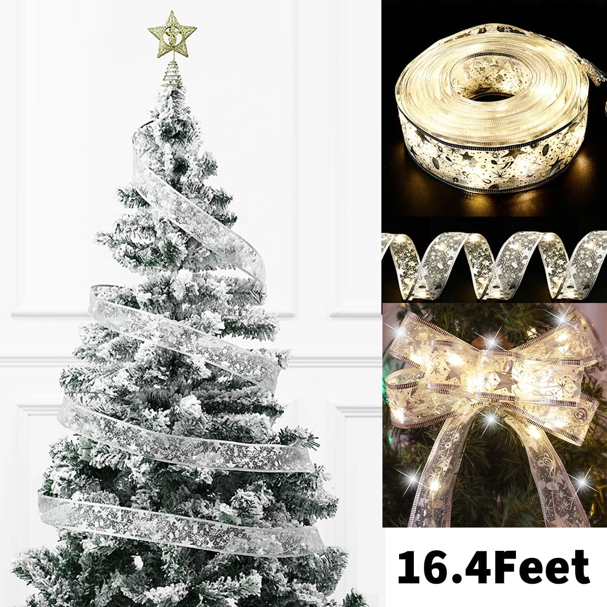 Silver Christmas Ribbon Lights Christmas Decoration Led Ribbon Lights