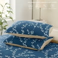 thumbnail image 6 of Exclusivo Mezcla 3-Piece Floral King Size Comforter Set, Microfiber Bedding Down Alternative Comforter for All Seasons with 2 Pillow Shams, Navy, 6 of 7