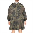 thumbnail image 2 of Brown Green Camo Classic Pattern Wearable Oversized Blanket,Wearable Blanket Hoodie for Adults,Cozy Hooded Blankets with Super Pockets,Super Warm Fuzzy Pullover for Women & Men, 2 of 6
