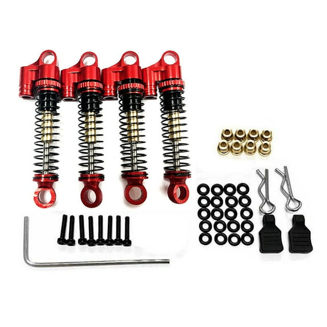 bedienty RCGOFOLLOW Front Rear Shock Absorber RC Car Part Smooth Rc Front Rear Shock Absorber For 1/24 SCX24 Crawler Red