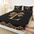 thumbnail image 4 of Erosebridal Leopard Print Bows Kids Full Size Sheets,Cheetah Pattern L Alphabet Bed Sheets For Girls Women 4 Pieces, 4 of 6