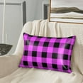 thumbnail image 6 of KLL Purple Black Buffalo Plaid Pattern Silk Pillowcase for Hair and Skin Standard Size 20"X 30" Soft Breathable Pillow Covers for Sleeping, 6 of 7