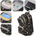 thumbnail image 4 of Mushroom and Moon Black Pattern Backpack for School, Cute School Bag with Adjustable Shoulder Straps and Padded Back, 16.9"x12.6"x5.9", 4 of 5