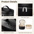 thumbnail image 4 of Travel Makeup Bag for Women, Large Capacity Cosmetic Organizer with Removable Liner, Waterproof PU Leather Toiletry Bag, Portable Cosmetic Case for Skincare Brushes Accessories, 4 of 8