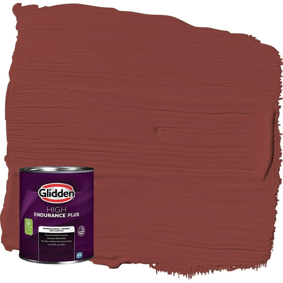 Glidden HEP Brick Dust / Red Flat Interior Paint with Primer, 1 Quart