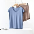 thumbnail image 6 of Paiwinds Women's Short Sleeve Shorts Pajama Set Solid Color Modal Cotton Blend Loose Fit Summer Sleepwear, Sizes M-XXL, 6 of 6