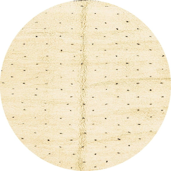 Ahgly Company Indoor Round Abstract Brown Gold Solid Area Rugs, 3' Round