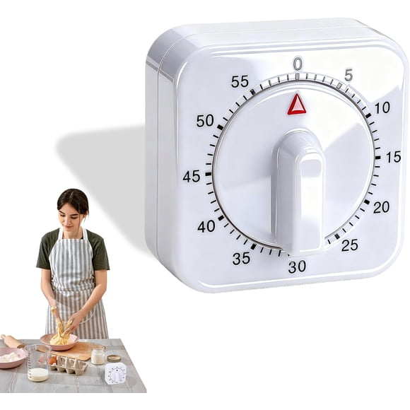 Kitchen Timer Kitchen Timers For Cooking Egg Timers For Boiling Eggs Mechanical Timer Clock Countdown Timer Small Countdown Clock For Teachers Kids Exercise Home Cooking Baking White