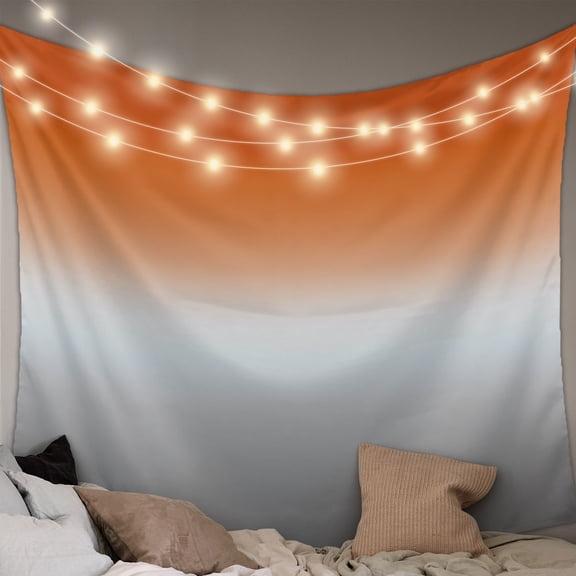Burnt Orange Gray Ombre Tapestry for Bedroom Wall Hanging Tapestry, Modern Gradient Abstract Art Ceiling Backdrop Tapestries Poster Blanket Wall Decor for Teens Room Living Room Dorm 51" x 59"