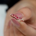 thumbnail image 3 of Rosec Jewels Minimal Half Eternity Ring with Ruby and Diamond for Women (AAA Quality), 10K Rose Gold, US 11.00, 3 of 7