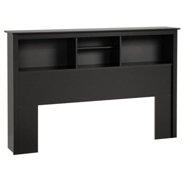 Wright Home Modern Full/Queen Wood Bookcase Headboard in Black