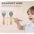 thumbnail image 3 of Lindbes 1 Set Of Baby Spoons And Forks  Chewable Baby Tableware For Self Feeding  Wooden And Silicone Baby Tableware  Suitable For Children Over 6 Months Old(Red), 3 of 9