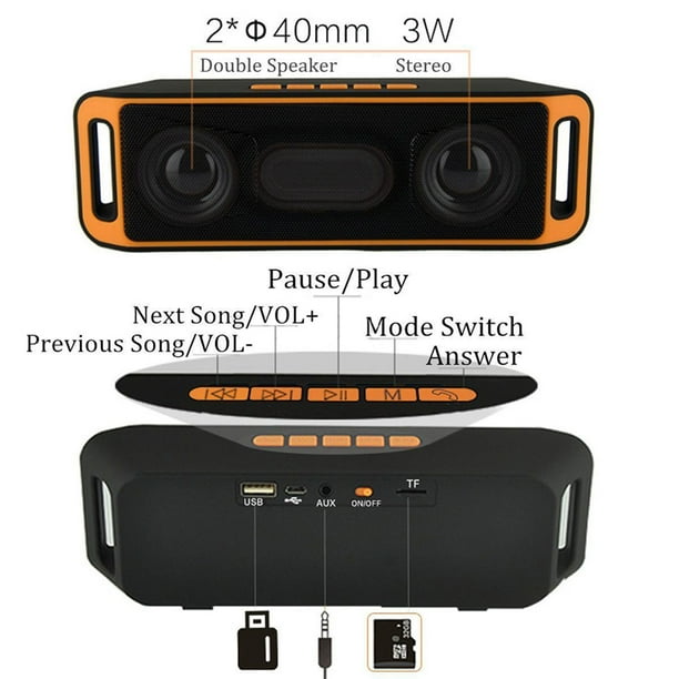 Wireless Bluetooth Speaker USB Flash FM Radio Stereo MP3 Player