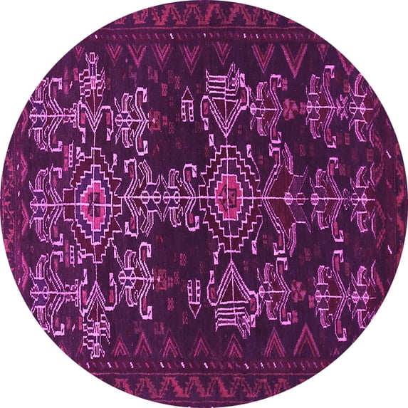 Ahgly Company Indoor Round Persian Pink Traditional Area Rugs, 6' Round