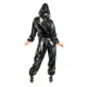 thumbnail image 4 of Monos de charol brillante para mujer, monos con capucha de PVC, pantalones bombachos góticos, traje de una pieza de látex sintético para mujer, ropa de club nueva personalizada, 4 of 5