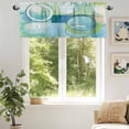 thumbnail image 6 of Abstract Art Street Art Circle Teal Retro Valances for Windows, 54 x 18in, Rod Pocket Kitchen Valance Curtain Light Filtering Window Treatments for Living Room Bedroom, 1 Panel, 6 of 7