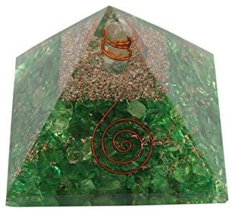 Aatm Energy Generator Clear Crystal Orgone Pyramid for EMF Protection Chakra Healing Meditation with Copper 1 and 1 Inches