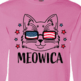 thumbnail image 4 of Inktastic 4th of July Meowica Cat in Flag Sunglasses Long Sleeve T-Shirt, 4 of 5