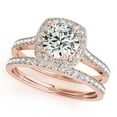 thumbnail image 2 of 1/2 Ct. Halo Engagement &amp; Wedding Band Set In 14k Solid Rose Gold (1/2ct, I-J Color, I2-I3 Clarity), 2 of 9