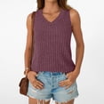 thumbnail image 3 of Womens Fashion Short Sleeve Tee New Tank Tops for Women Casual V Neck Ribbed Knit Tank Tops Loose Sleeveless Basic T-Shirt Lightweight Summer Breathable Camisole ,XS, 3 of 4