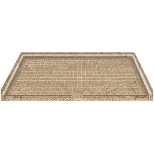 Transolid 63.5" x 37.75" Solid Surface Barrier-Free Right-Hand Shower Base, Available in Various Colors