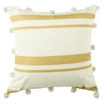 thumbnail image 2 of SAFAVIEH Jirina 16" x 16" Striped Pillow with Fringe, White/Gold, 2 of 4