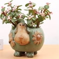 thumbnail image 6 of pdqouc Small Succulent Pots with Ceramic Animal Shape Design Planter Indoor Plant Cute Cactus/Bonsai Flower Pots for Home Decor And Desk Decoration, 6 of 7