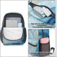 thumbnail image 4 of Blue and Gold Marble Pattern 17" Waterproof Oxford School Backpacks for Teens, S-Shape Padded Straps, for School, Travel, Hiking, Camping, 4 of 5