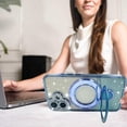 thumbnail image 3 of Funda magnética con purpurina para iPhone 17 [compatible con MagSafe], con brillantes diamantes de imitación y soporte, de lujo, a prueba de golpes y con protección para cámara, 3 of 6
