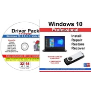 Computer Werx Windows 10 Professional 32/64 Bit Repair Restore Recover USB for Legacy Bios Plus Drivers DVD Software