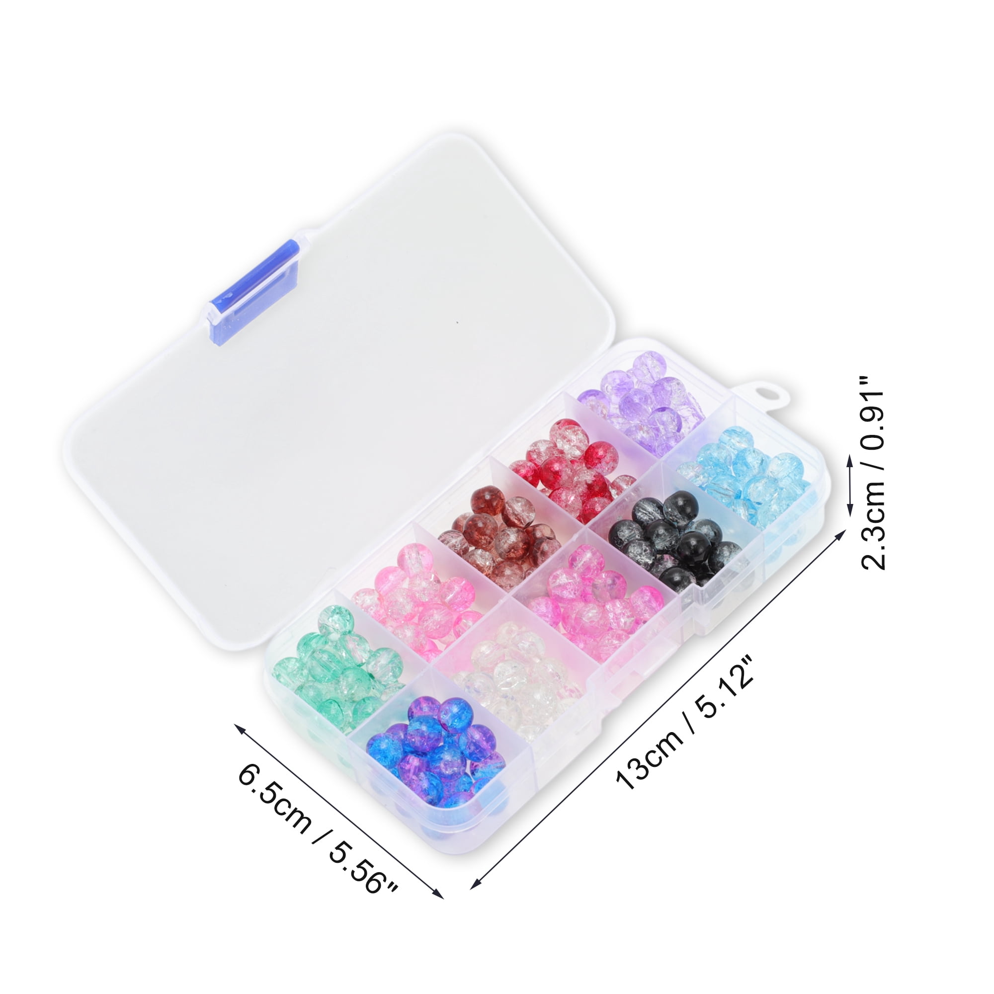 Unique Bargains 200 Pcs 8mm Round Glass Beads for Jewelry Making Assorted Colors