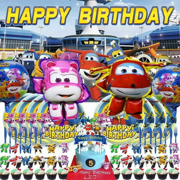 Super Wing Party Supplies Plates Decorations Birthday Cake Topper Banner Decor Backdrop Balloons