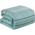 thumbnail image 4 of ESCA Bed-in-a-Bag 9-Piece Teal Embroidery Eris Comforter & Sheet Bedding Set - King Size, 4 of 5