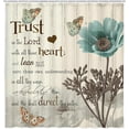thumbnail image 5 of Rustic Teal Tulip Shower Curtain,Bible Verse Inspirational Motivational Quote Fabric Shower Curtain Set,Polyester Vintage Farmhouse Floral Bathroom Accessory with Hook,Beige-72"W x 86"L (Pack of 1), 5 of 7