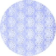 thumbnail image 1 of Ahgly Company Machine Washable Indoor Round Abstract Blue Contemporary Area Rugs, 4' Round, 1 of 4