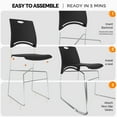 thumbnail image 3 of Ktaxon Stackable Chairs 5 Pcs, Plastic Stacking Chairs with Removeable Back for Wedding, Meeting, Conference, Commercial Use, Black, 3 of 7