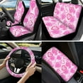 thumbnail image 2 of Jeiento Pink Love Heart Car Seat Cover Full Set with Steering Wheel Cover Seat Belt Pads Auto Armrest Covers Cup Holders Keychain Fit for Most Vehicles Interior Auto Accessory Sets, 2 of 8
