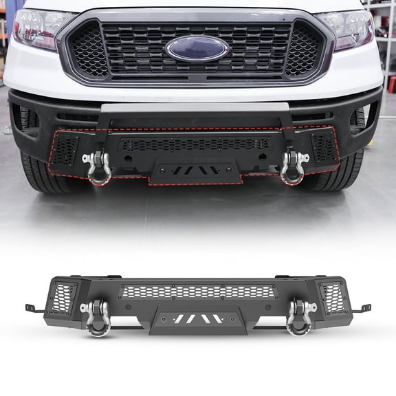 Heavy Duty Steel Front Bumper Fit for 2019 2020 2021 2022 2023 Ford Ranger,Black Powder Coated Front Bumper