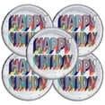 thumbnail image 2 of Amscan Vibrant Happy Birthday Metallic Paper Plates – 9" | 24 Count, 2 of 3