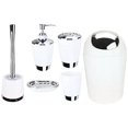 thumbnail image 3 of Juego de 6 accesorios de baño que incluye dispensador de jabón, escobilla de baño y portaescobillas blanco, 3 of 5