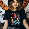 thumbnail image 3 of Balloon Dog and Patriotic Fun T-Shirt for Adults, Cartoon Beer Drum Hat Graphic Tee, Gold, Size 3XL, 3 of 6